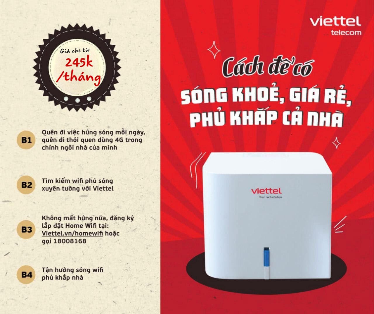 Gói mạng cáp quang Home Viettel